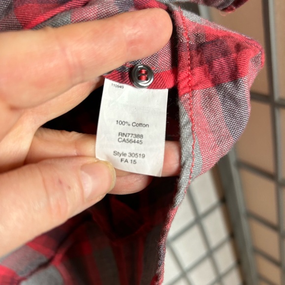 J. Crew Red and Gray Plaid Button-down Shirt - Picture 3 of 4